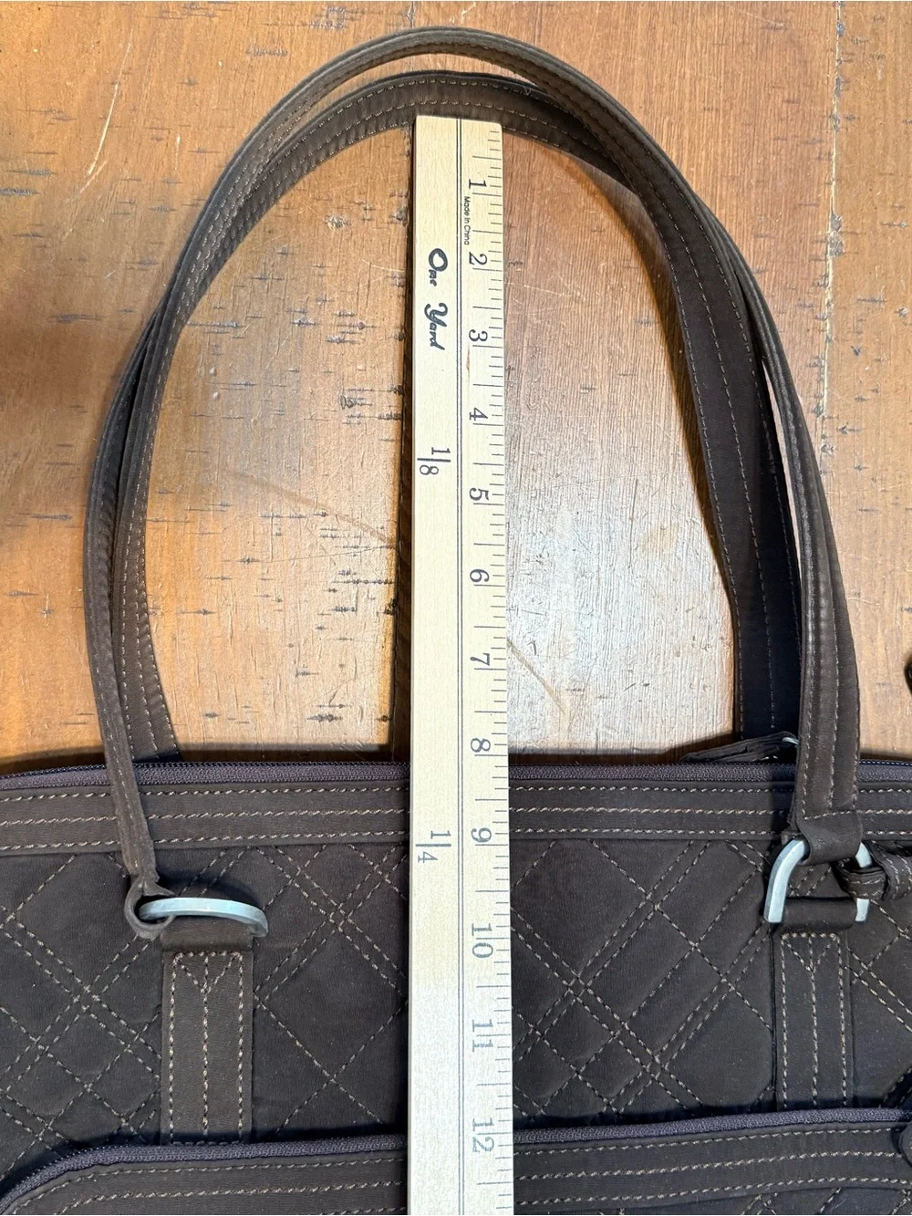 Vera Bradley Quilted Brown Laptop Tote